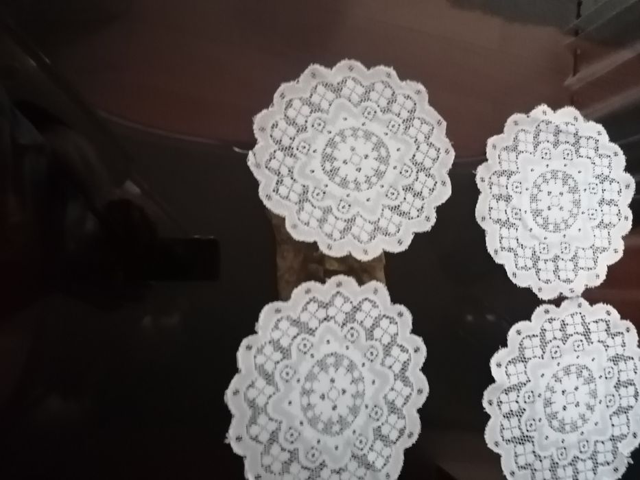 Conjunto de 3 panos de quarto, bordados, linho  desde