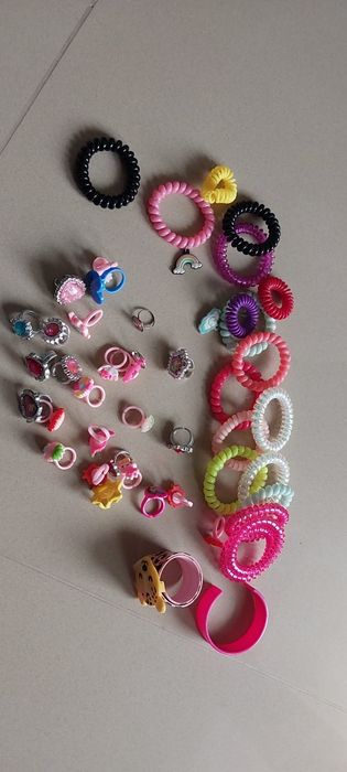 Zestaw pierścionki gumki sprężynki