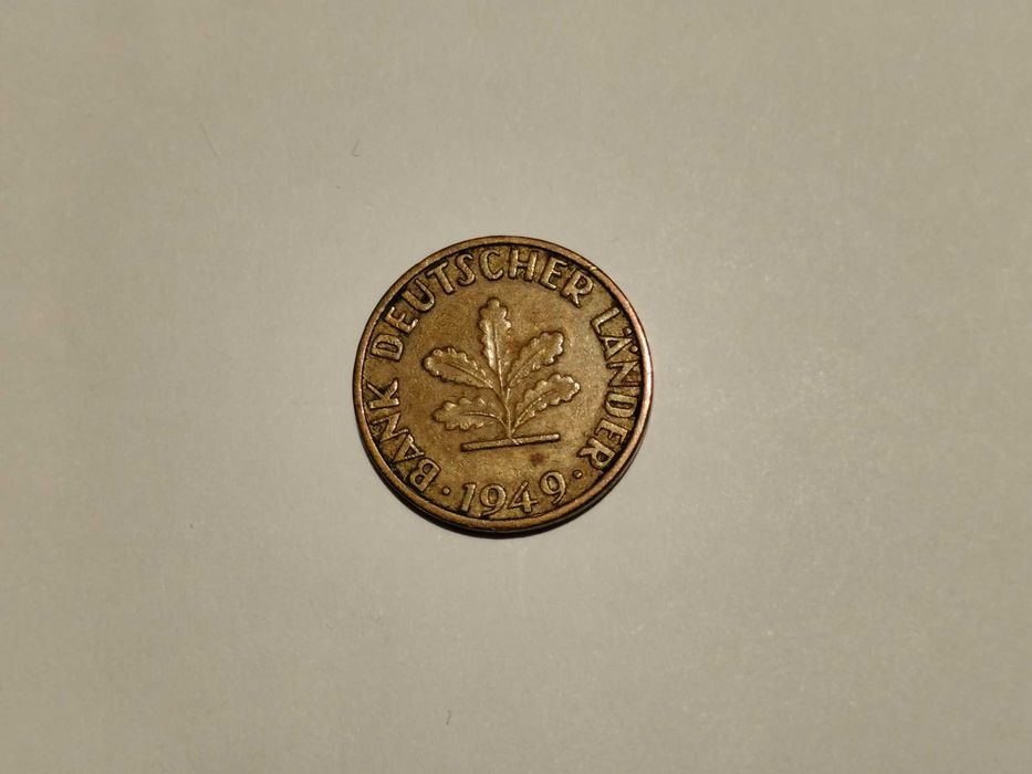 Moeda antiga alemã 5 pfennig de 1949