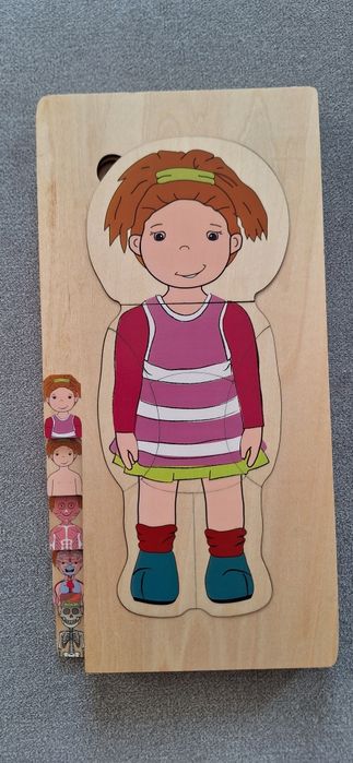 Drewniana układanka edukacyjna Ciało, anatomia człowieka- dziewczynka