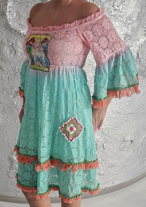 Antica Sartoria włoska sukienka boho roz M