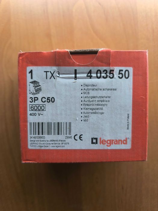 wyłącznik nadprądowy Legrand TX3 o numerze katalogowym 403550