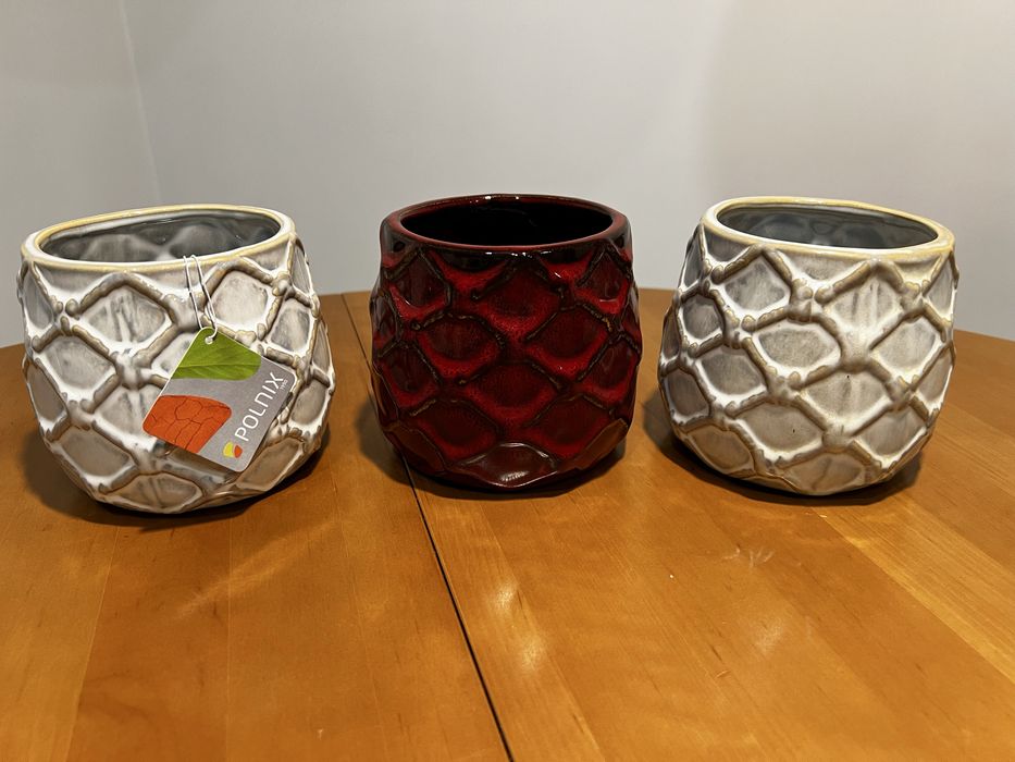 Doniczka osłonka ceramiczna 3 różne kolory
