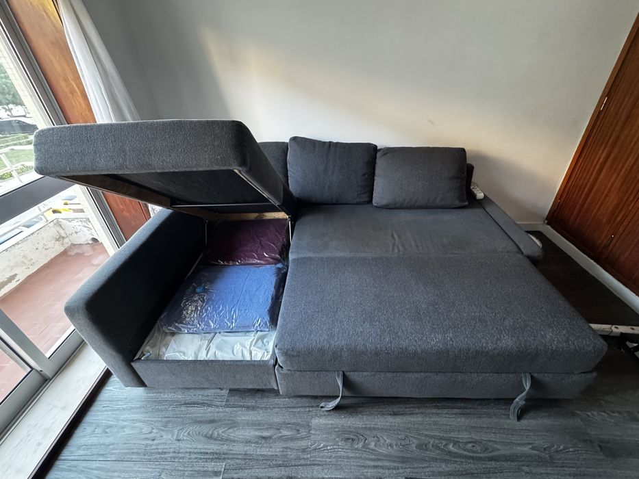 Sofá cama com chaise longue