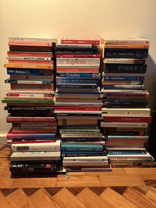 Lote ~95 livros – Psicologia, Viagens, Gestão, Ficção