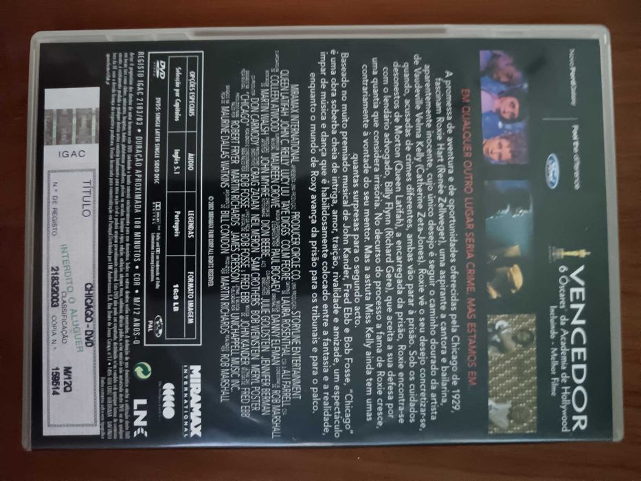 filme dvd original - chicago