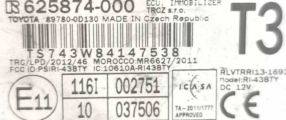 Módulo Eletrónico 625874-000 - TOYOTA YARIS