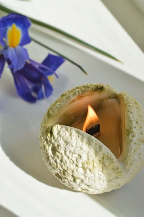 Свічка соєва в гіпсовому контейнері