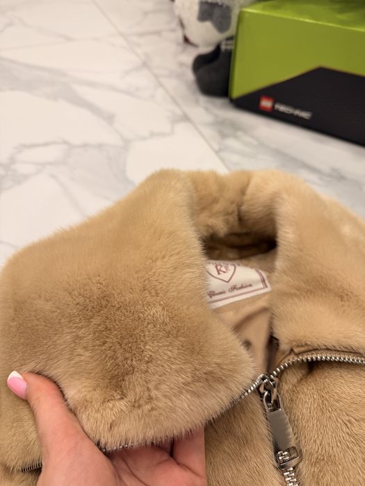 Куртка з норкою, натуральний пух, дуже стильна та тепла