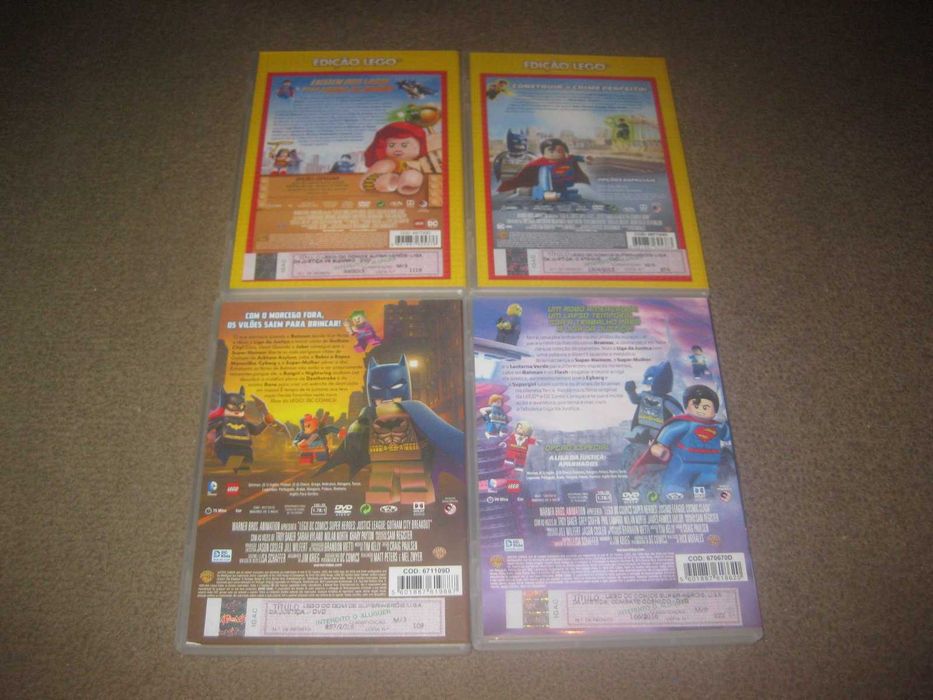 4 Filmes em DVD da "Lego Super Heróis"