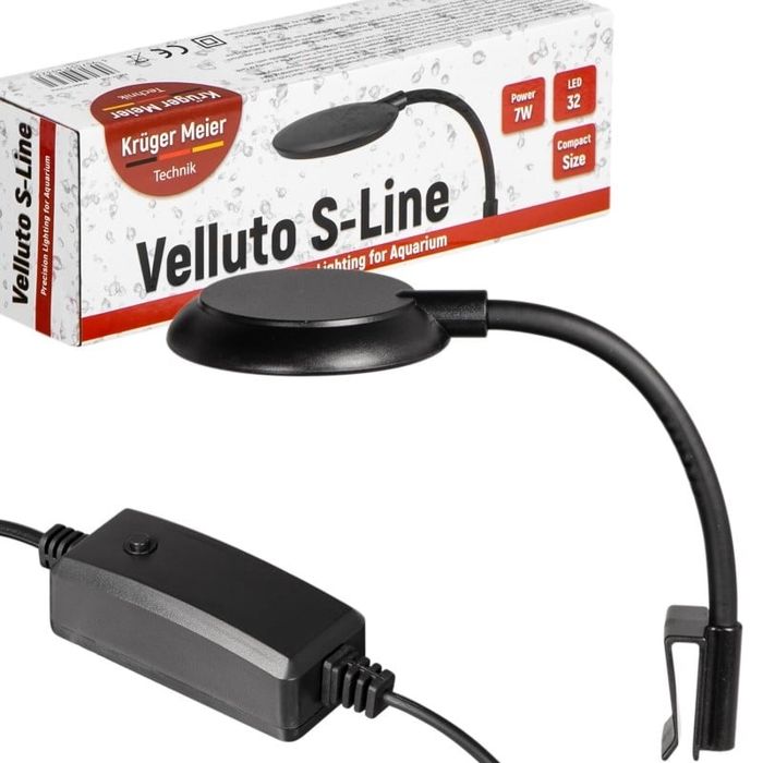 Kruger Meier Velluto S-Line - lampa LED do akwarium 10l - 40l Czarna / Biała