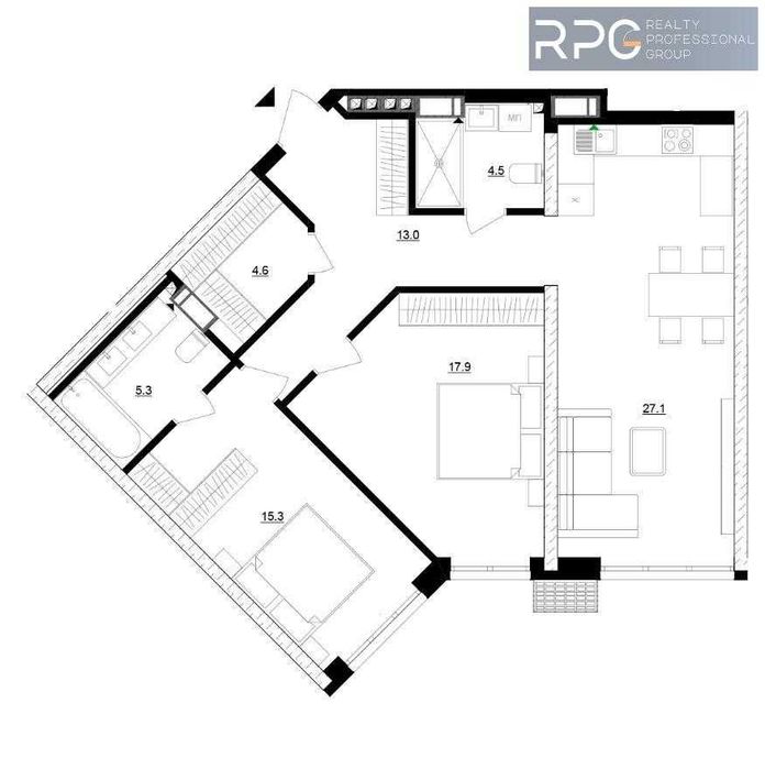 Без %ЖК Русанівська Гавань Продаж великої 2к квартири 87.7 кв.м Видова