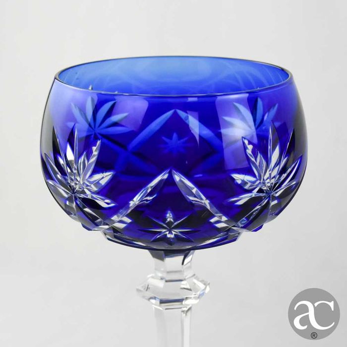 Conjunto de 5 Copos / Taças em Cristal Doublé, Cristal da Bohemia