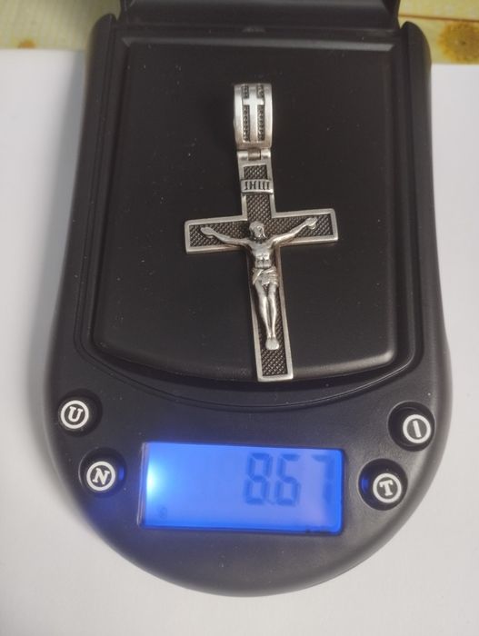 Срібний набір ланцюжок+хрест+браслет 76 грам