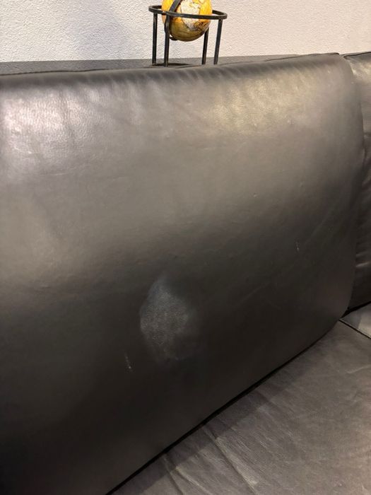 Sofa 3 lugares pele preto