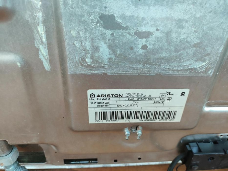 Placa de fogão a gás Ariston PH 640 M – 4 queimadores