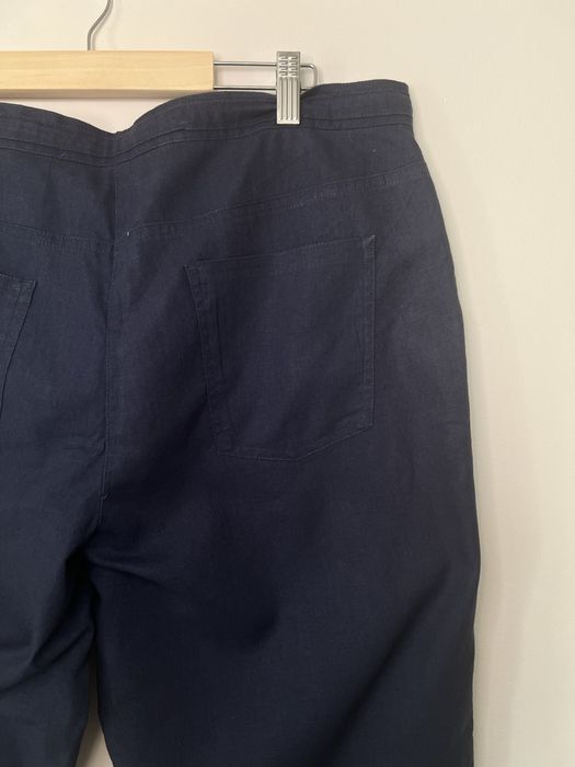 NOWE granatowe spodnie lniane 3/4 Bonprix 44