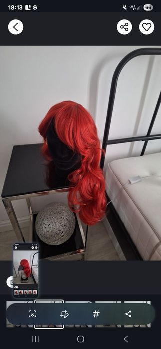 Peruka nowa cosplay długa czerwona lub niebieska