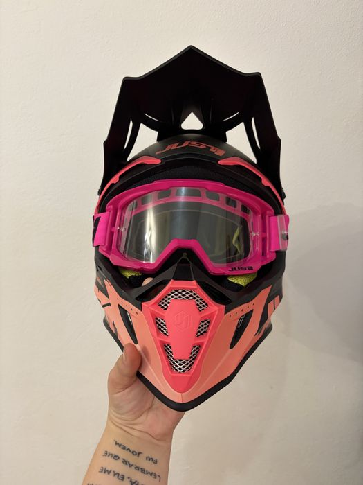Capacete JUST1 + Óculos JUST1 Motocross