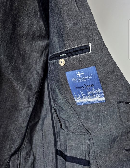 Nils Sundström Van Graaf kieszenie modern fit meska marynarka