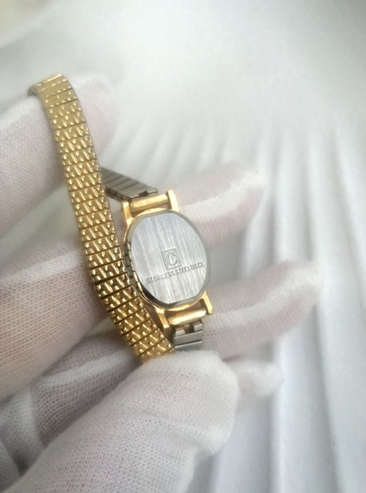 Seconda вінтажний жіночий кварцевий годинник позолота 24к Японія оригі