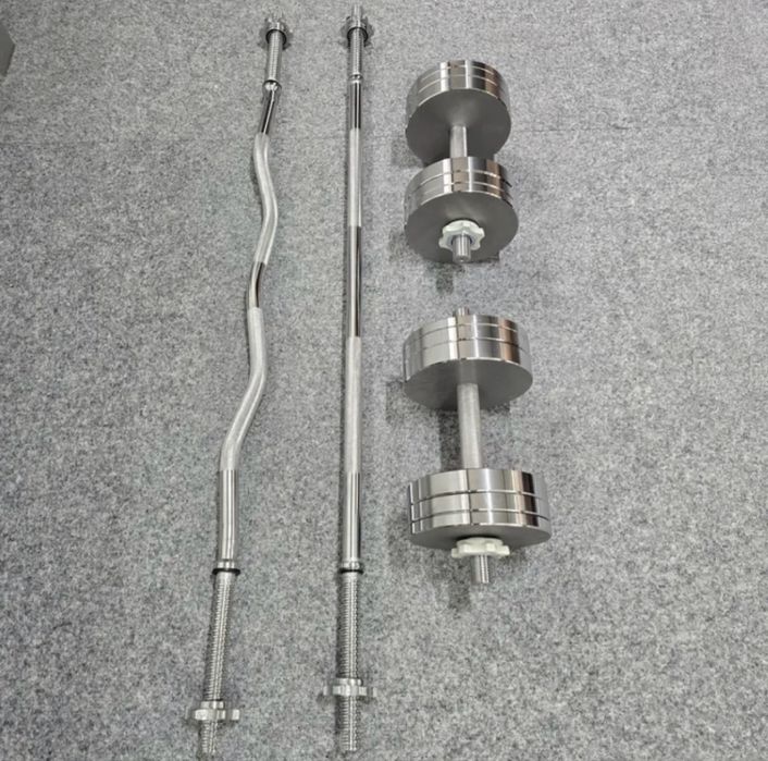 Набір штанга + гантелі 50 кг 71 кг 92 кг гантели металлические стальні