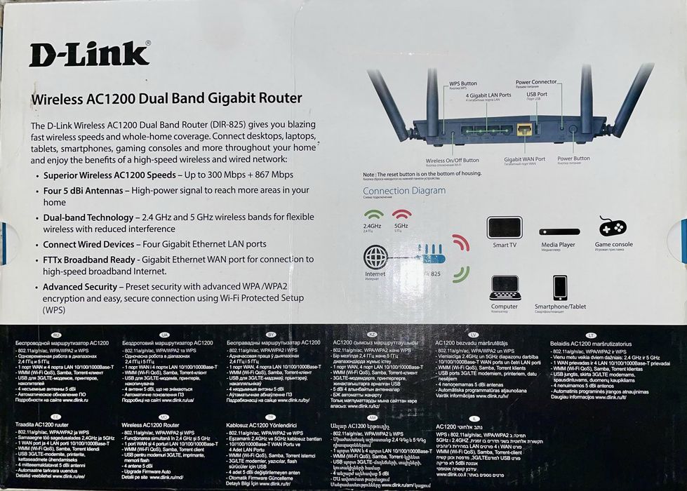 Dwupasmowy router Wi-Fi AC1200 DIR-825 stan bdb