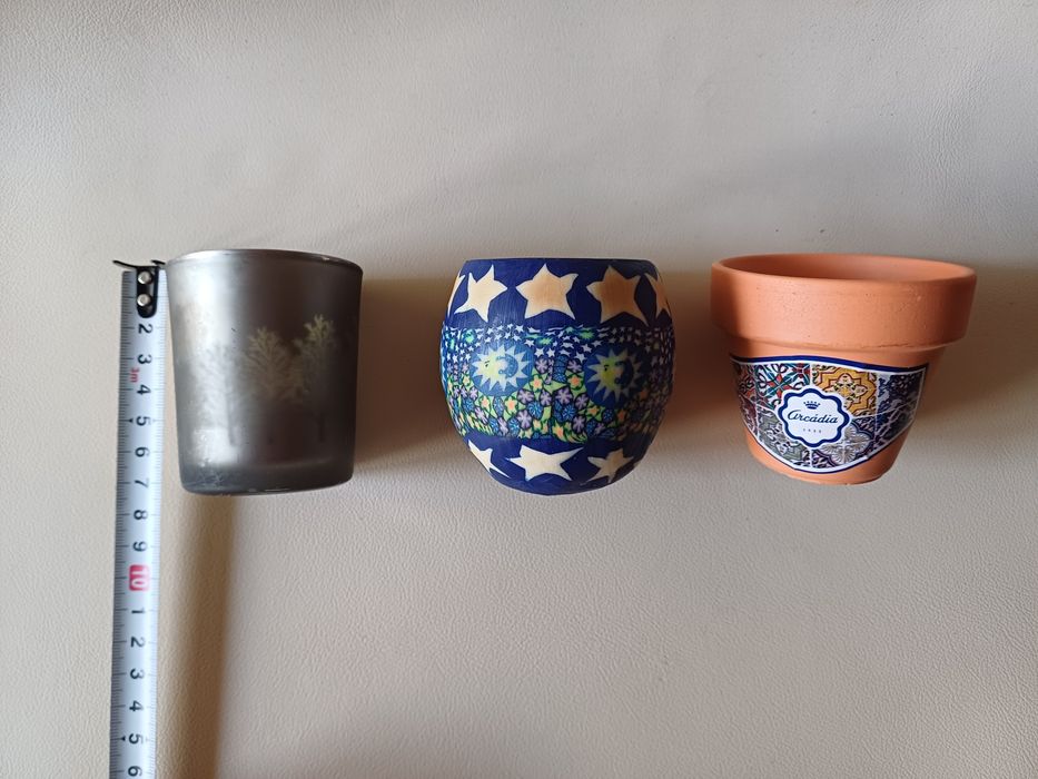 Conjunto de 3 porta-velas decorativos