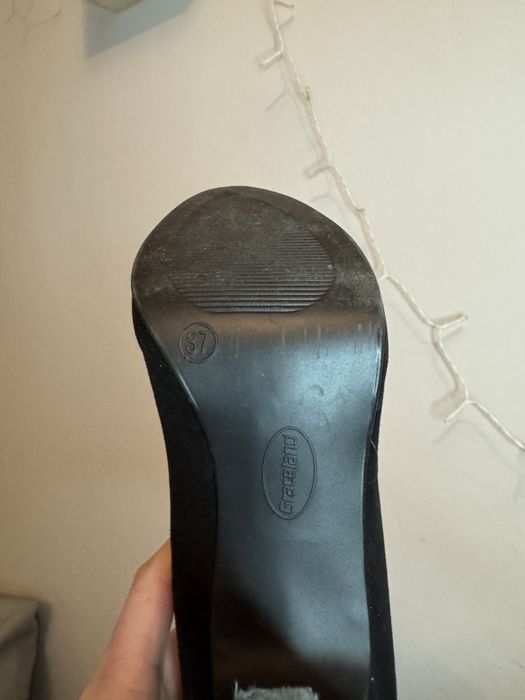 Czarne zamszowe obcasy Graceland 9 cm rozmiar 37