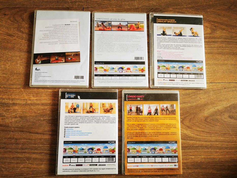 Zestaw DVD Fitness – Cardio, brzuch, stretching, odchudzanie!