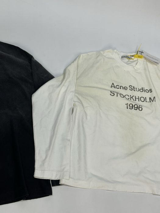 Acne Studios STOCKHOLM 1996 лонслив черный белый лонгслів футболка M L