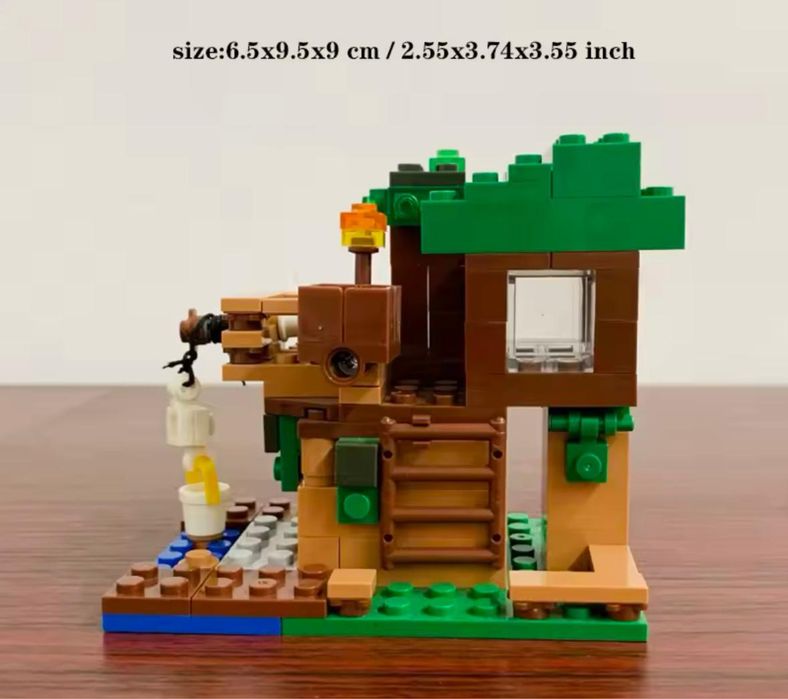 Klocki Minecraft domek na drzewie + figurki