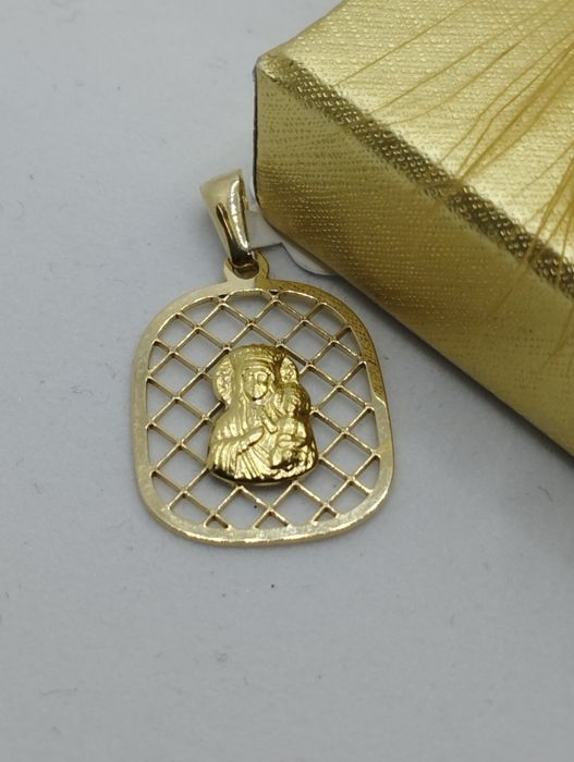 Złoty wisiorek medalik ażurowy, złoto 585