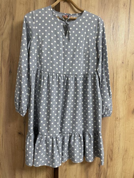 Сукня сіра в горох, м-л