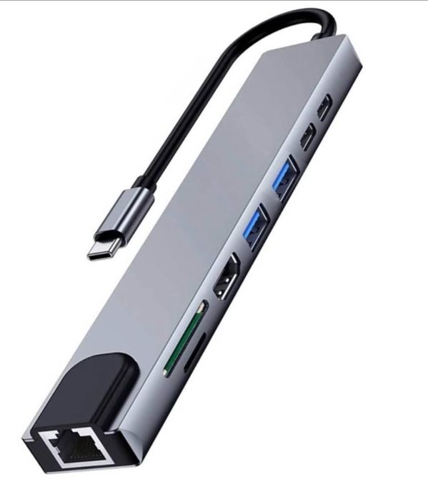 HUB USB-C 8 EM 1 para Computador / IPad / IPhone / Android