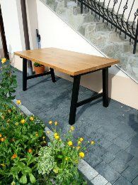 Stolik/Stół 80x80Loft Lity Dąb