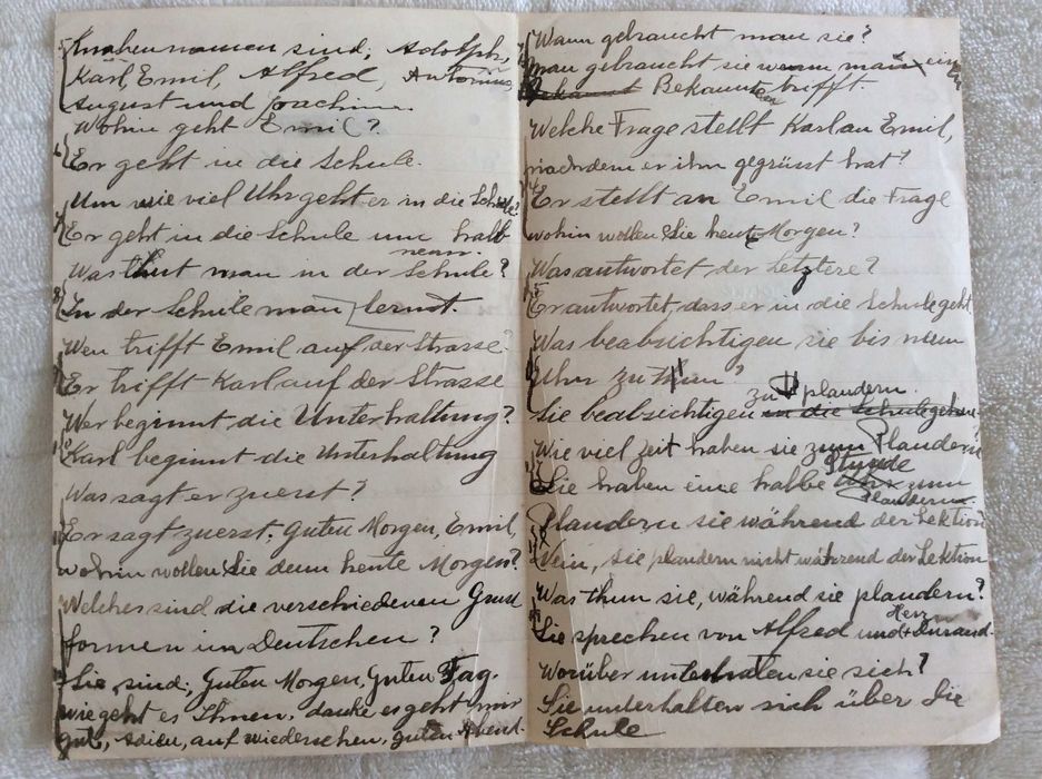 Apontam. manuscritos em alemão, assinados pelo Dr. António de Pádua