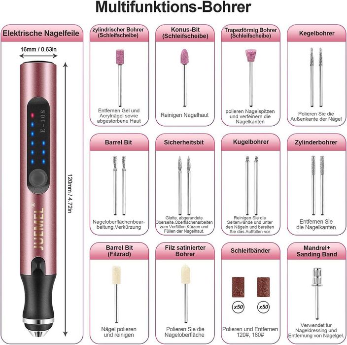 JUEMEL frezarka do paznokci, manicure