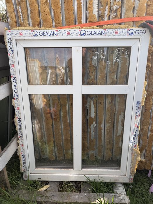 1x okno plastikowe 104x132 biale uchylne rozwierne (szpros krzyz kratka pcv wysylka demontaz, 100x130)