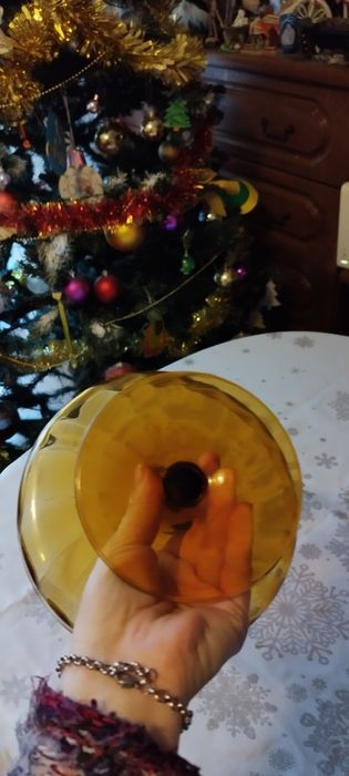 Patera szklana miodowa