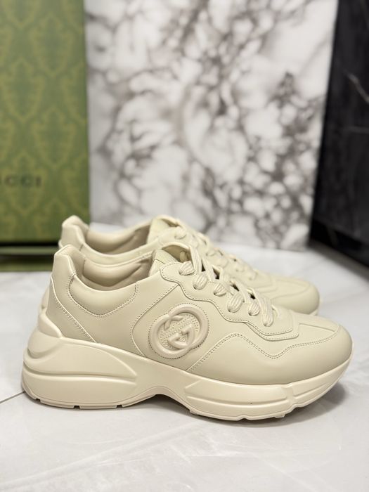 Sneakersy Gucci beige leather