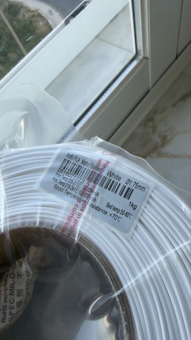 3kg de filamento PLA branco sem spool