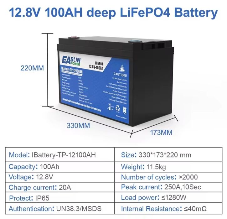 Bateria Lifepo4 100 Ah