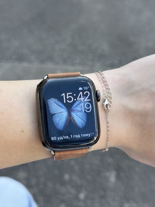 Годинник Apple watch series 7 45mm. LTE GPS Stainless steel sapphire crystal  Батарея 86%