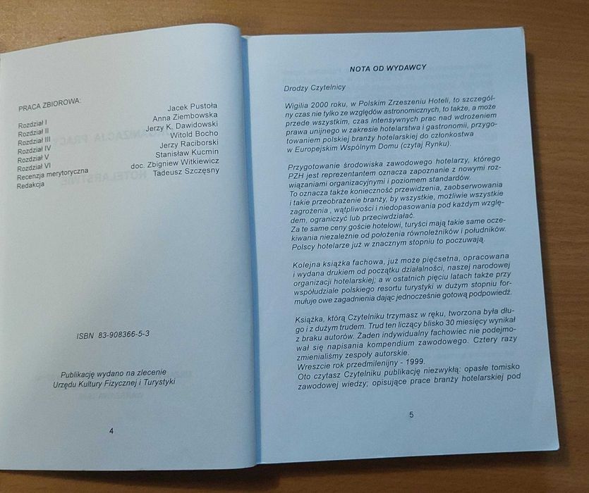 Książka "Organizacja pracy w hotelarstwie" Praca zbiorowa