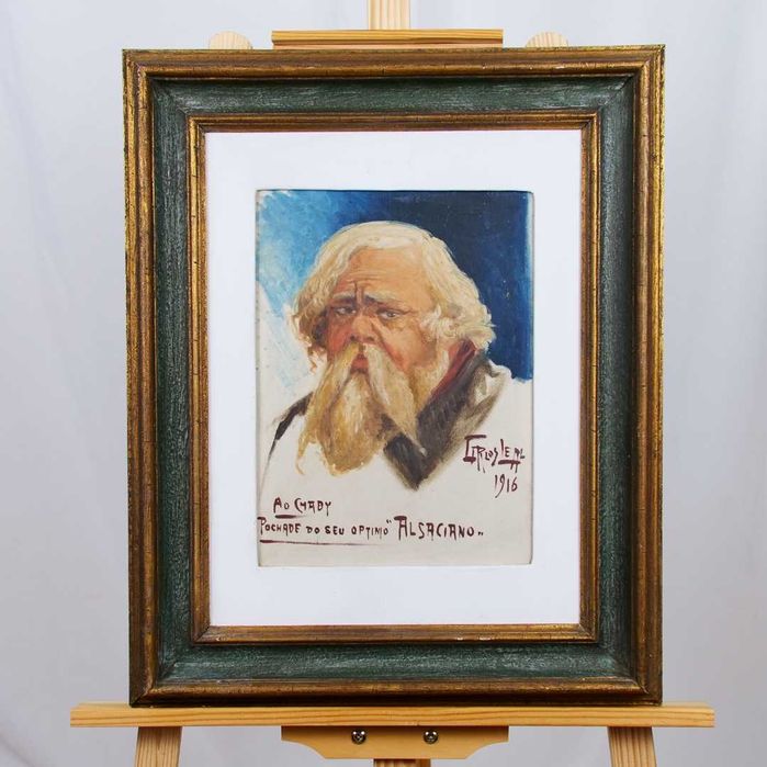 Pintura emoldurada, datada e assinada