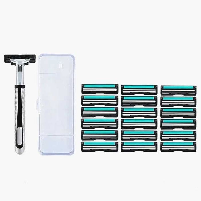 Conj Barbeador + 18 Lâminas Barbear + Caixa - Estrear