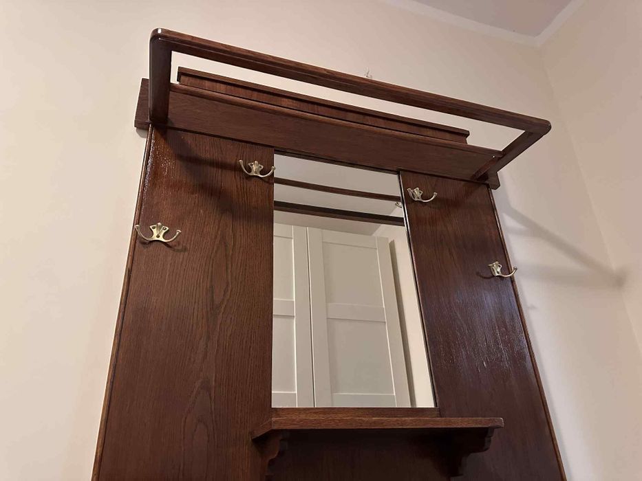 Wieszak do przedpokoju retro / art déco z lustrem !