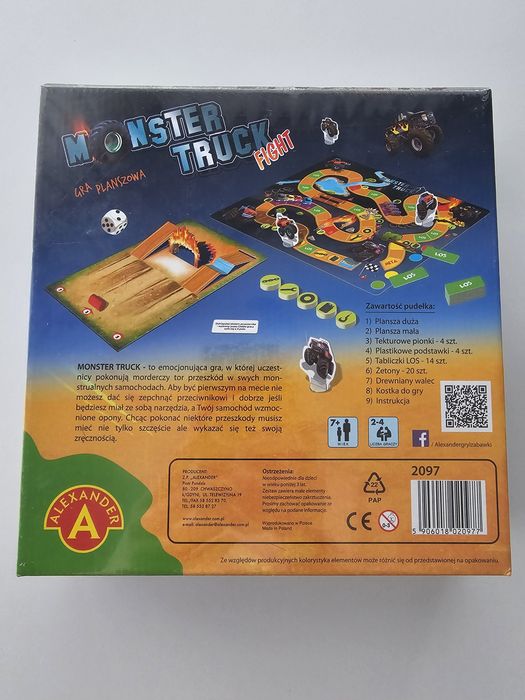 Gra planszowa Monster Truck Fight, dla dzieci 7+