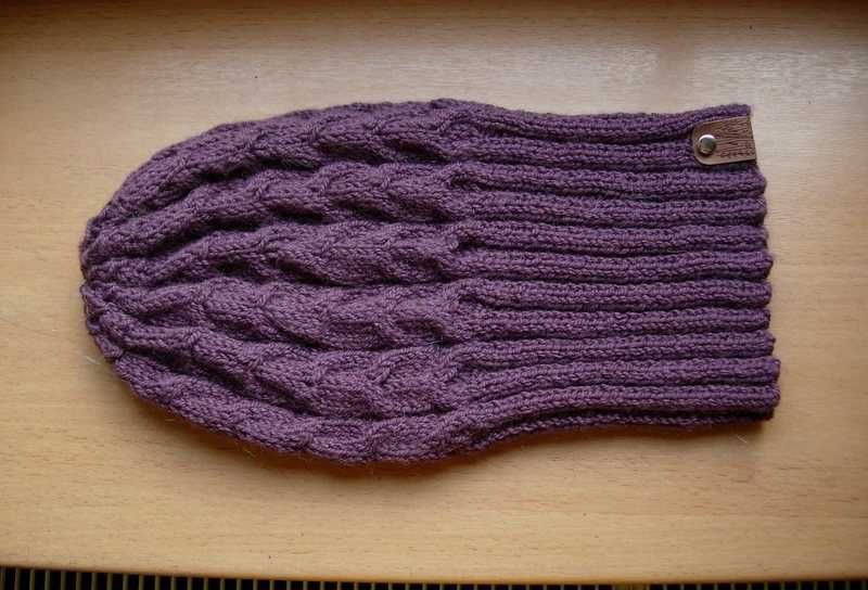 beanie wywijana czapka w warkocze